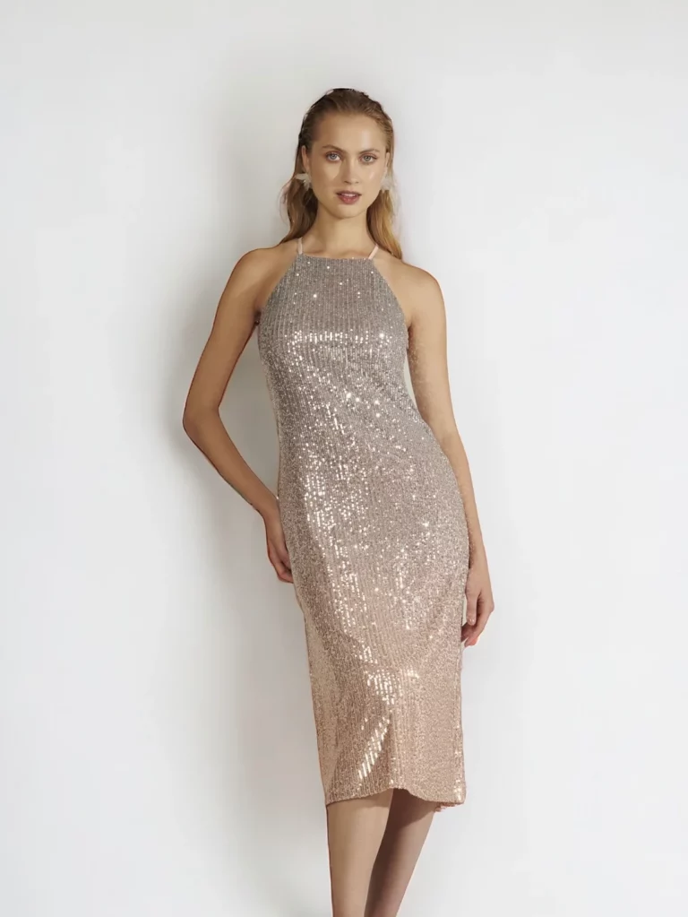 Abito midi in paillettes